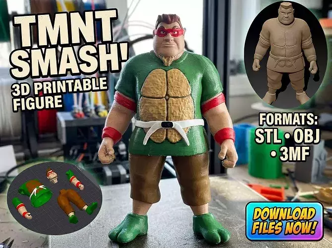TMNT Smash 1987 3D Color Printable Figure