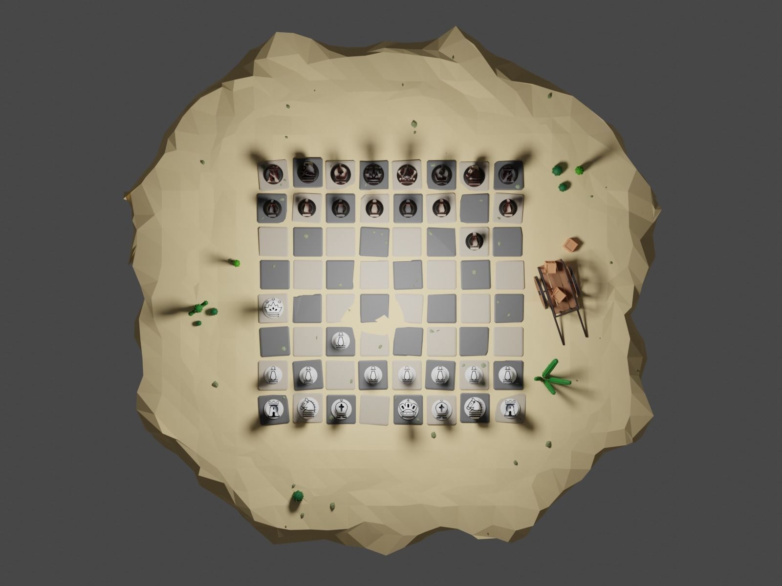 3D model Low Poly Chess Set - 2D-3D VR / AR / low-poly | CGTrader