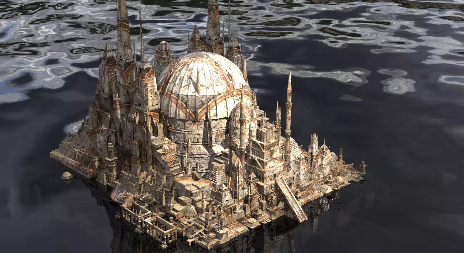 Islamic Golden Age Ruins  Domes Kit bash 3D 3D model_0