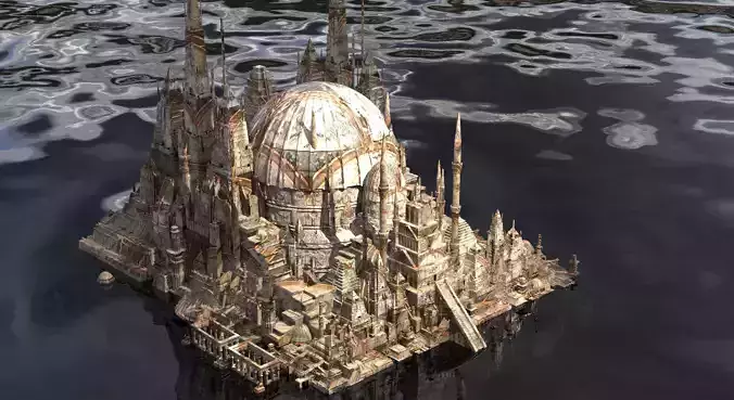 Islamic Golden Age Ruins  Domes Kit bash 3D 3D model