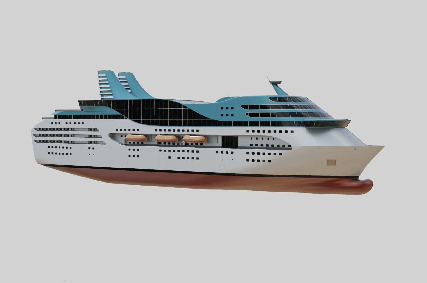 Cruise ship 3D model_2