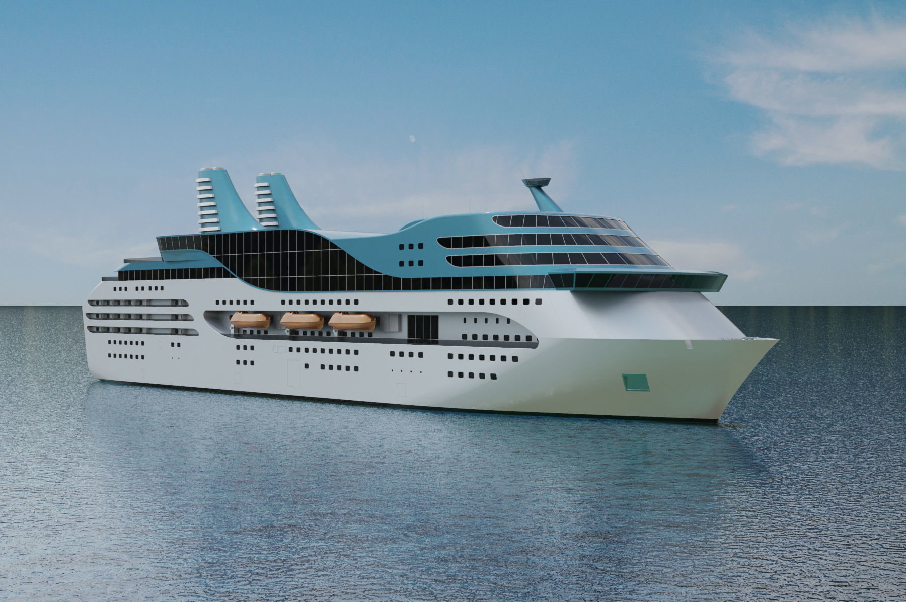 Cruise ship 3D model_4