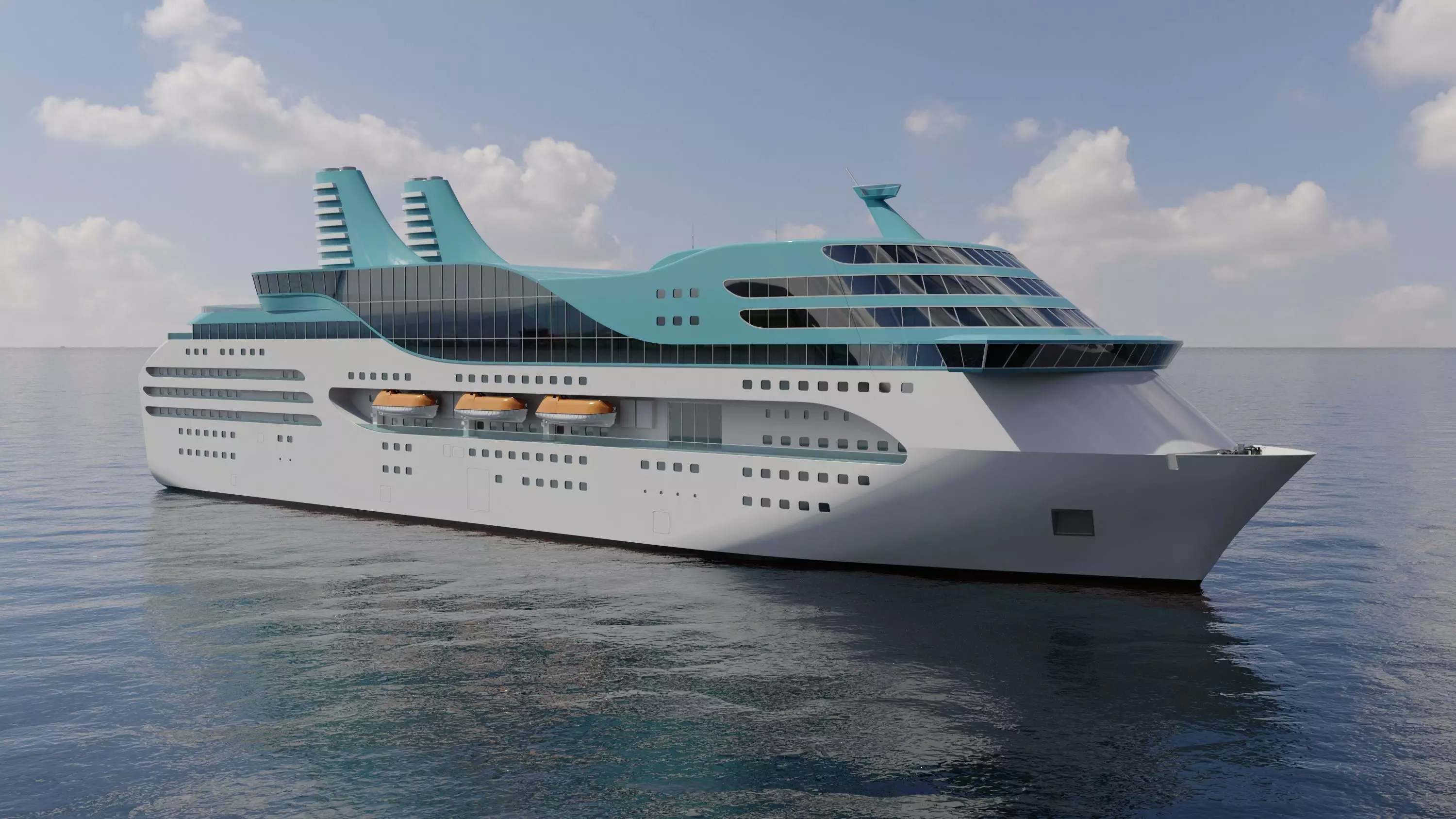 Cruise ship 3D model_0