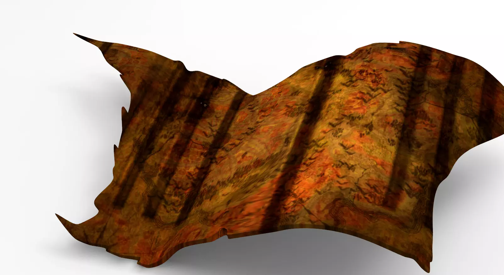 Old Map burned Scroll Fantasy 2 3D model