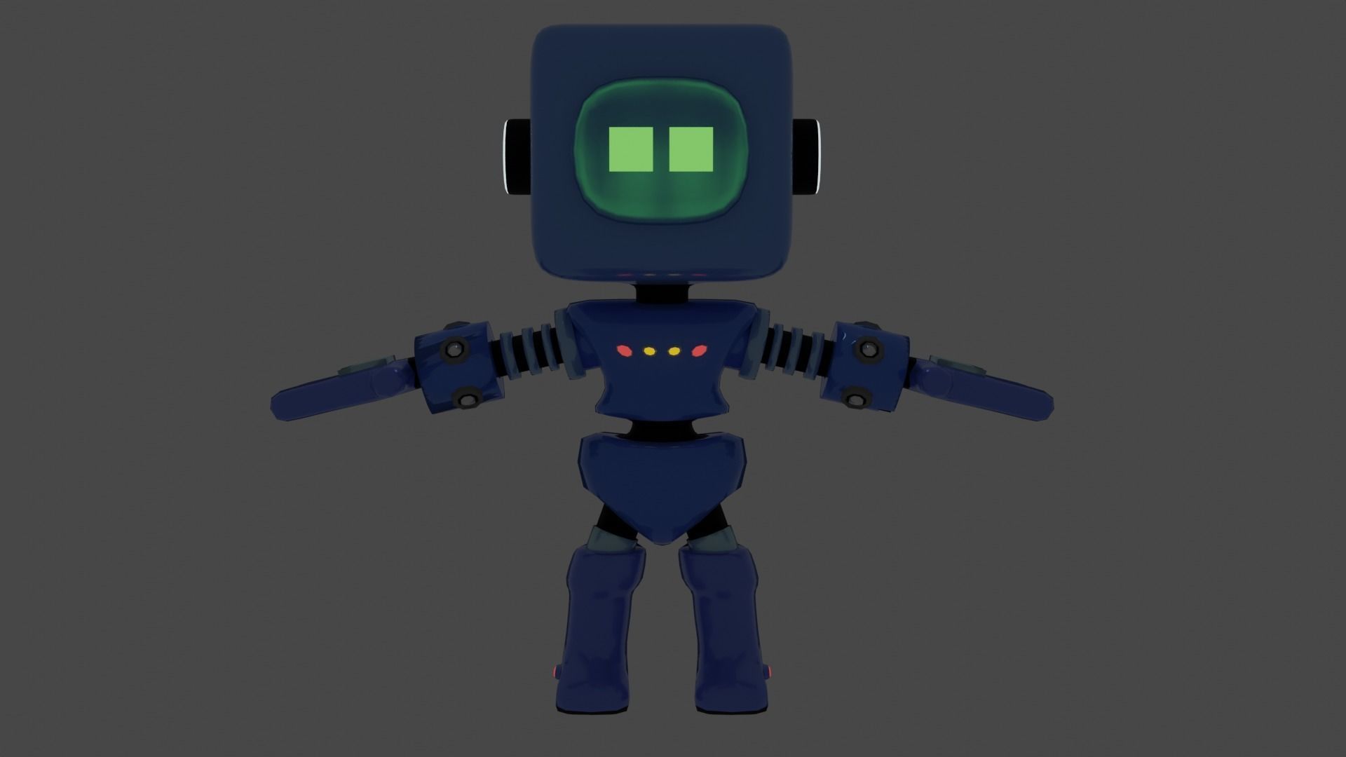 Stylized Robot Low-poly 3D model_5