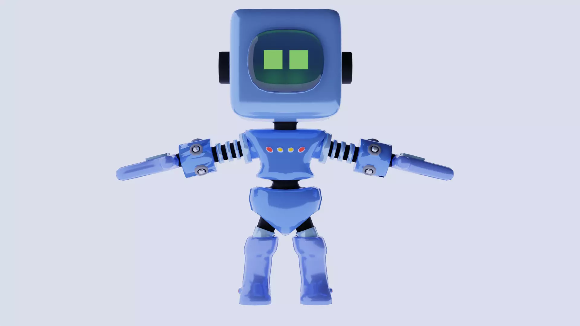 Stylized Robot Low-poly 3D model_0
