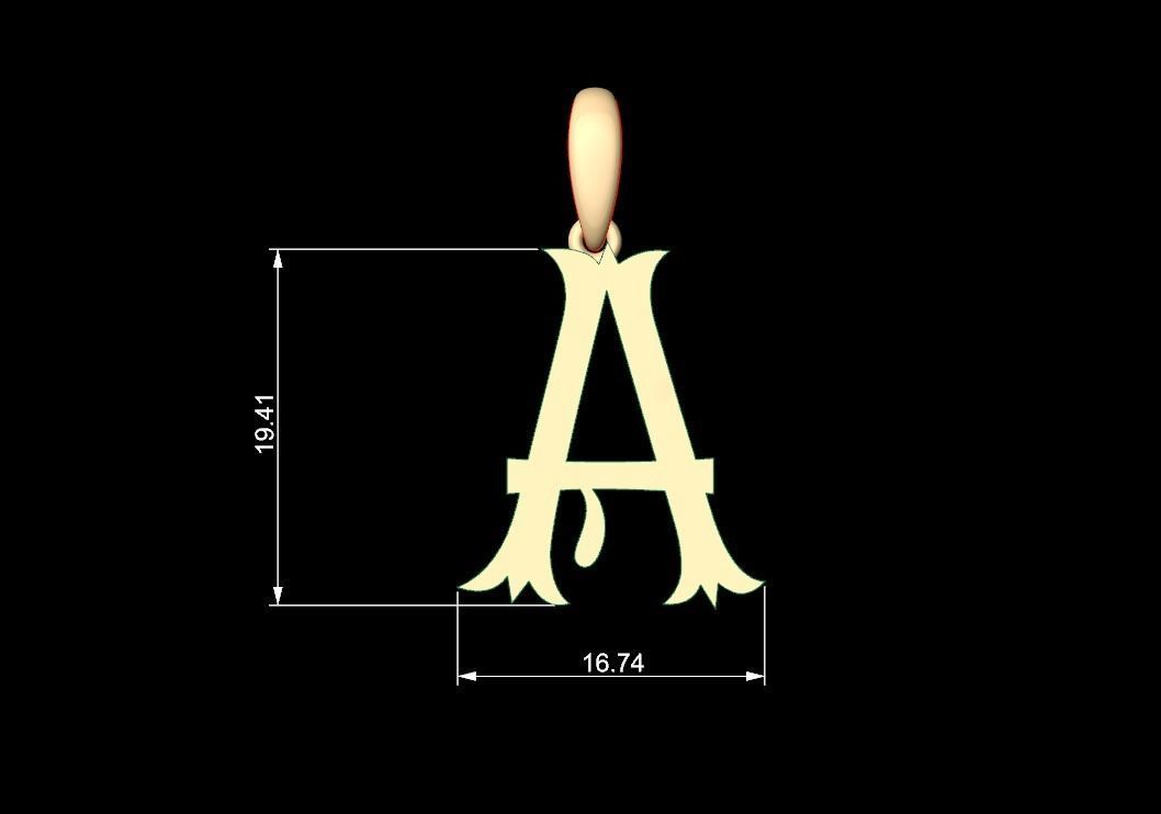 Initial Letters Pendant Storybook Ending A 3D print model_4