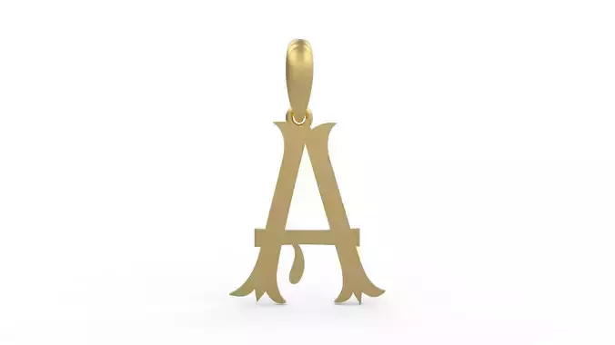 Initial Letters Pendant Storybook Ending A 3D print model