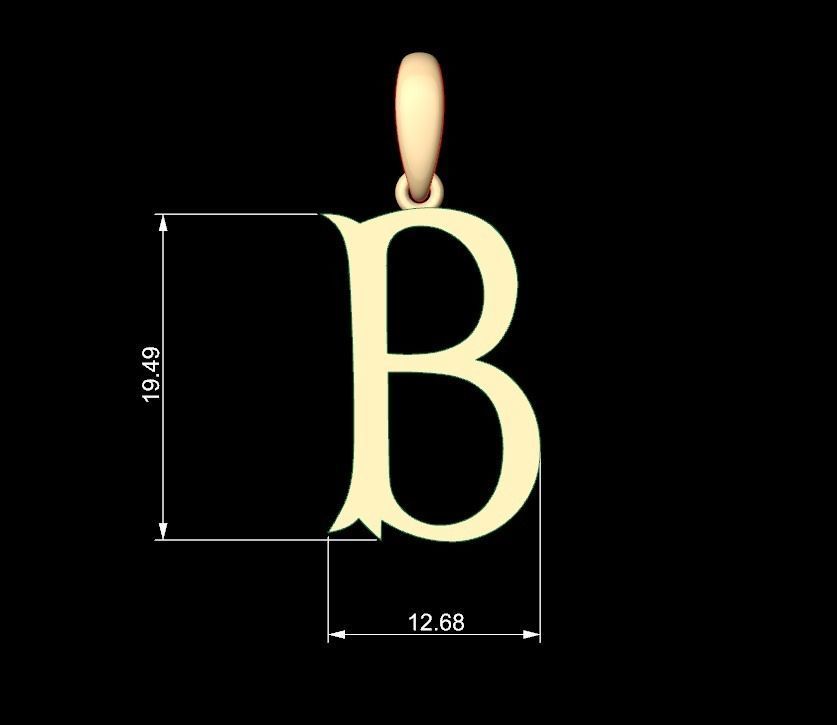 Initial Letters Pendant Storybook Ending B 3D print model_5