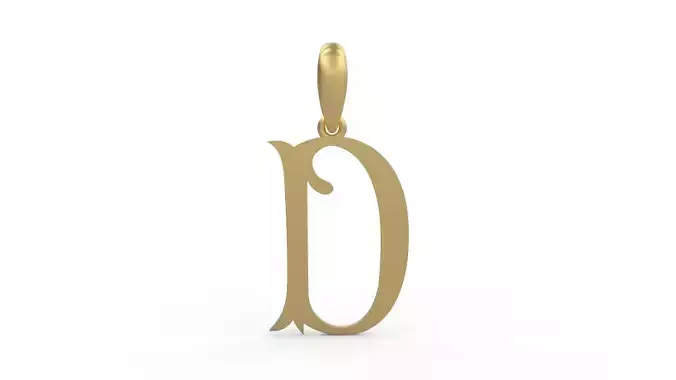 Initial Letters Pendant Storybook Ending D 3D print model