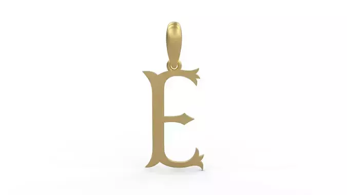 Initial Letters Pendant Storybook Ending E 3D print model