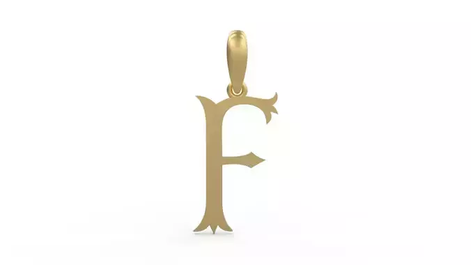 Initial Letters Pendant Storybook Ending F 3D print model