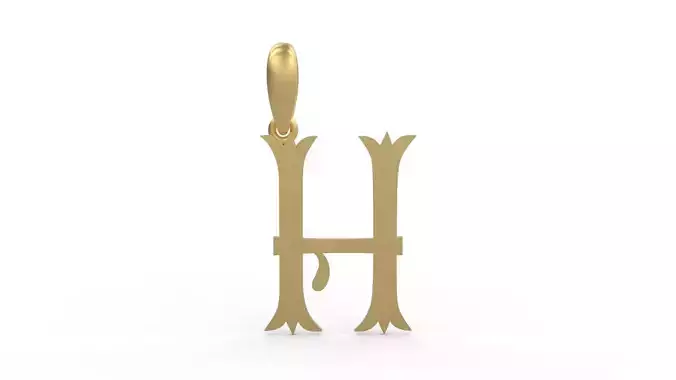 Initial Letters Pendant Storybook Ending H 3D print model
