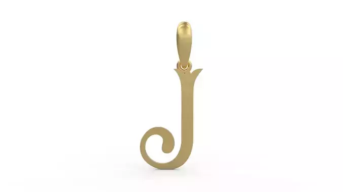 Initial Letters Pendant Storybook Ending J 3D print model