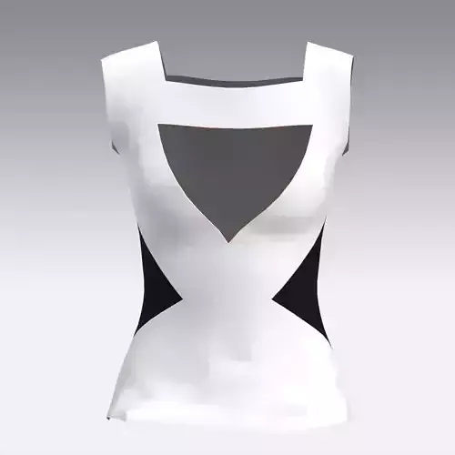 BLOUSE BLACK AD WHITE COLOR BLOCK