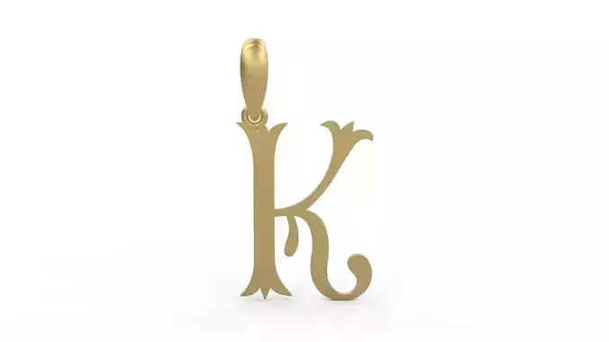 Initial Letters Pendant Storybook Ending K 3D print model