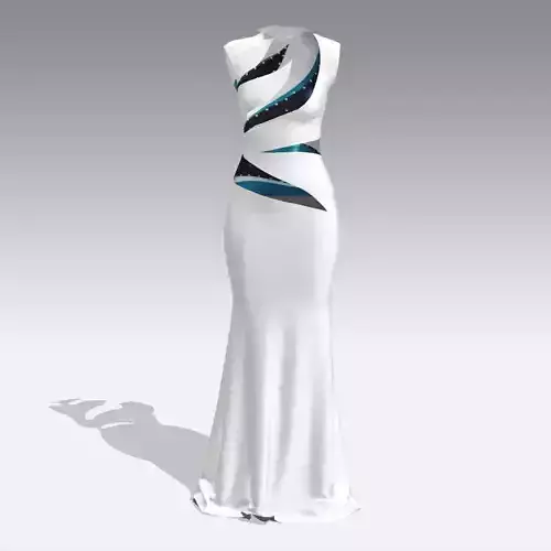 DRESS WHITE LONG MODERN STYLE
