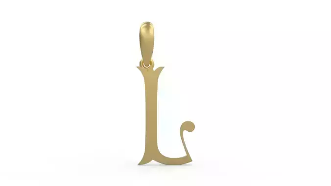 Initial Letters Pendant Storybook Ending L 3D print model