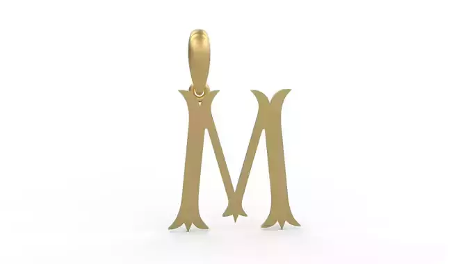 Initial Letters Pendant Storybook Ending M 3D print model