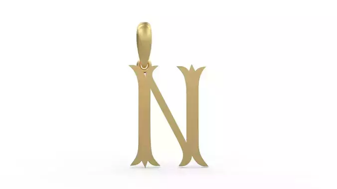 Initial Letters Pendant Storybook Ending N 3D print model
