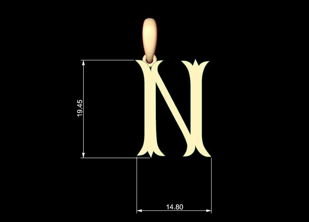 Initial Letters Pendant Storybook Ending N 3D print model_5