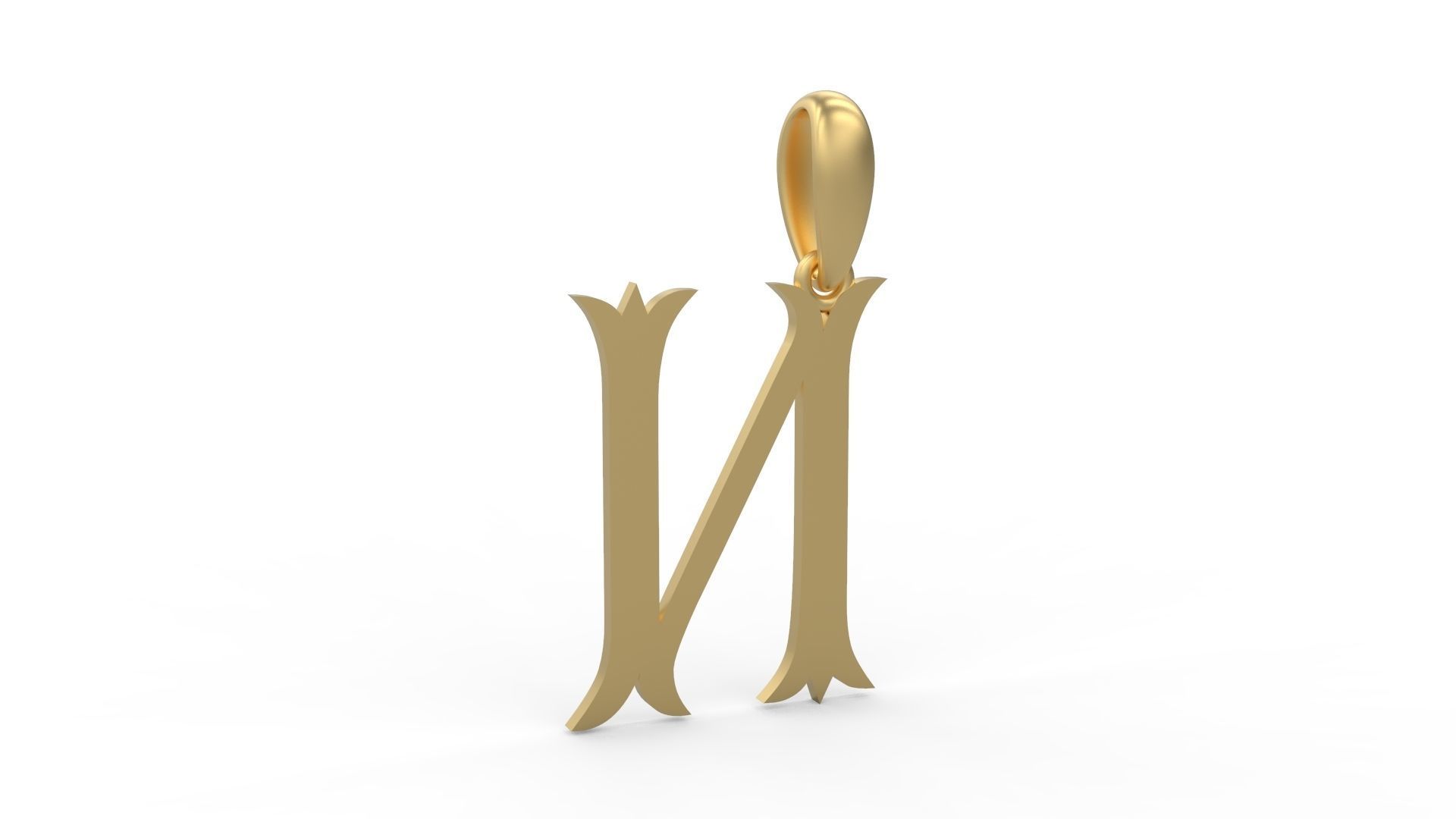 Initial Letters Pendant Storybook Ending N 3D print model_3