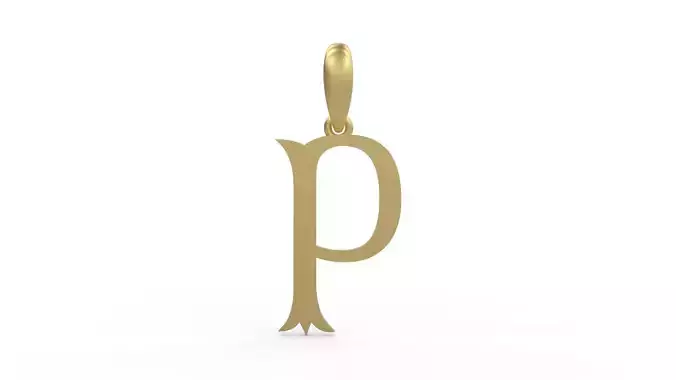 Initial Letters Pendant Storybook Ending P 3D print model