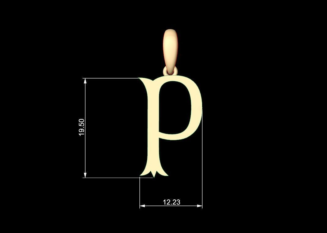 Initial Letters Pendant Storybook Ending P 3D print model_5