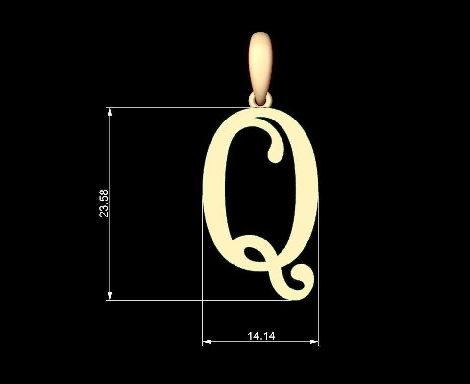 Initial Letters Pendant Storybook Ending Q 3D print model_5