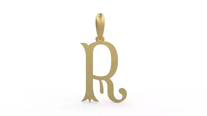 Initial Letters Pendant Storybook Ending R 3D print model