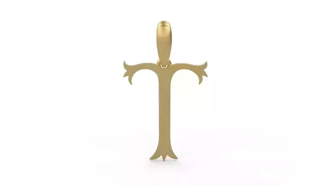 Initial Letters Pendant Storybook Ending T 3D print model