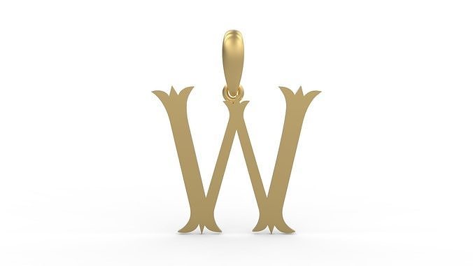 Initial Letters Pendant Storybook Ending W 3D print model