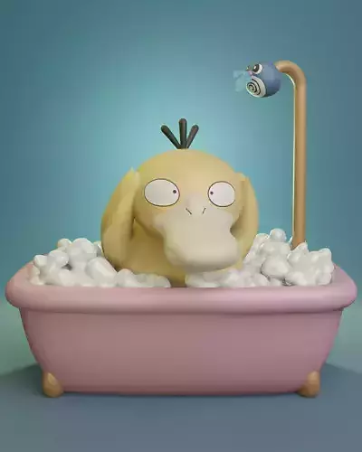 Pokemon - Psyduck Bath Time Free 3D print model