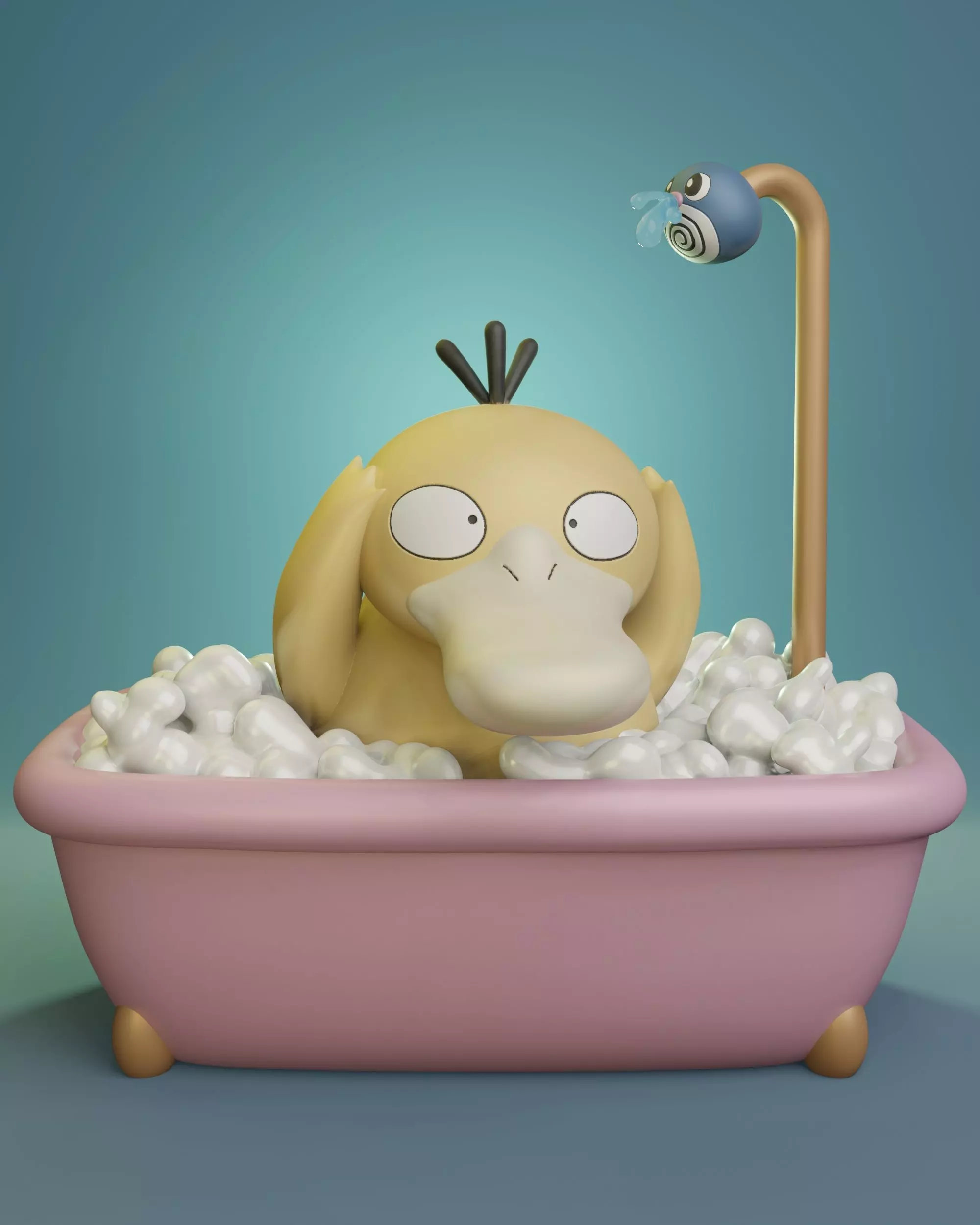 Pokemon - Psyduck Bath Time Free 3D print model