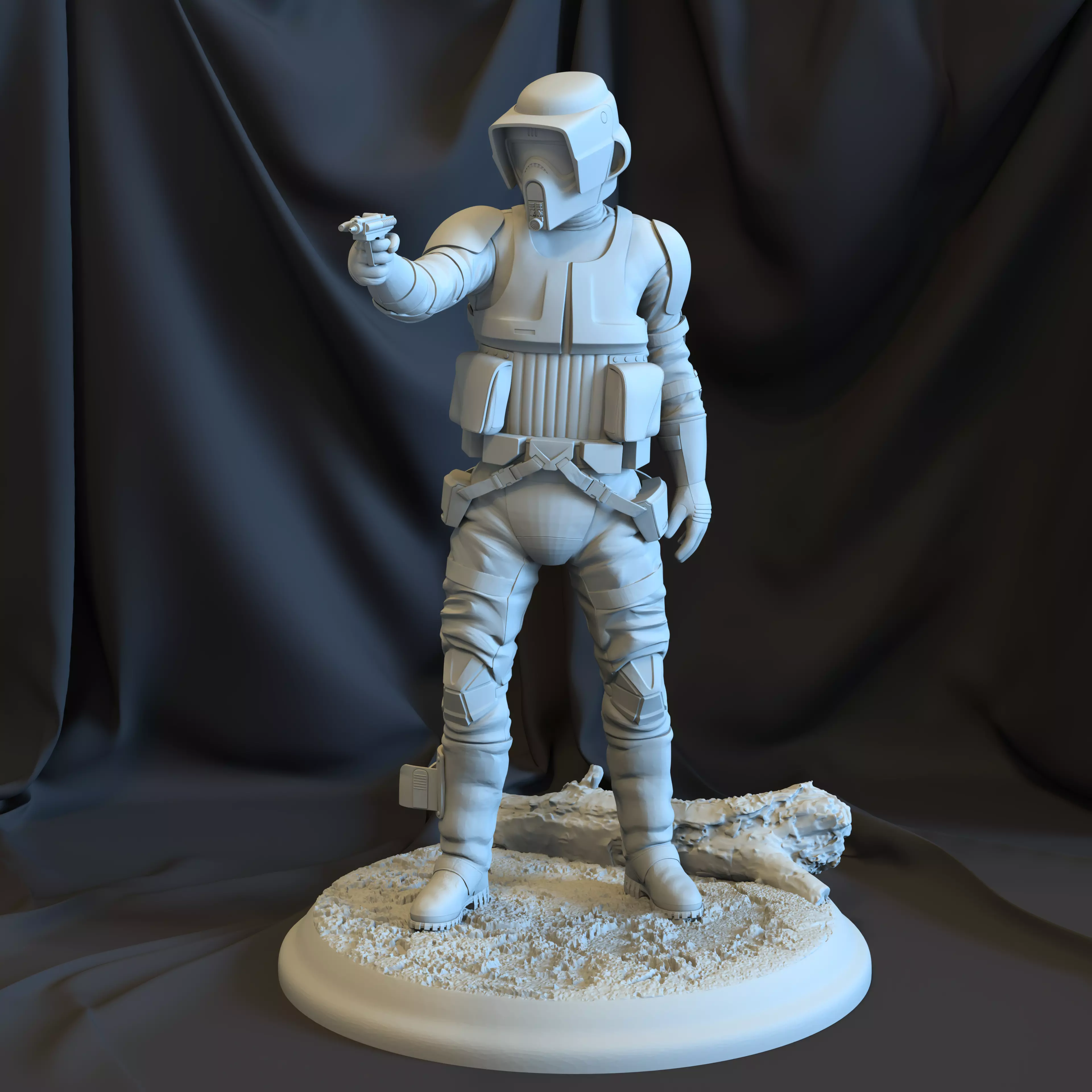 Scout Trooper - Aiming Blaster Pistol 3D print model