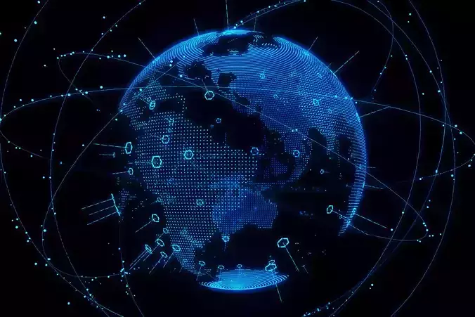 Animated Hologram Planet Earth 3D model