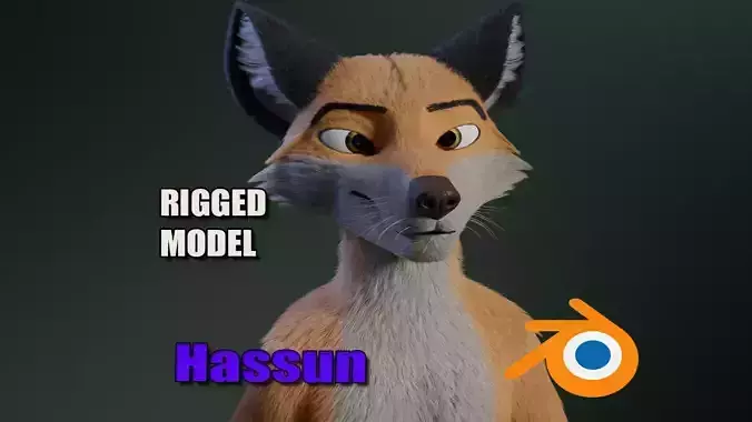 Hassun Anthro Fox 3D model