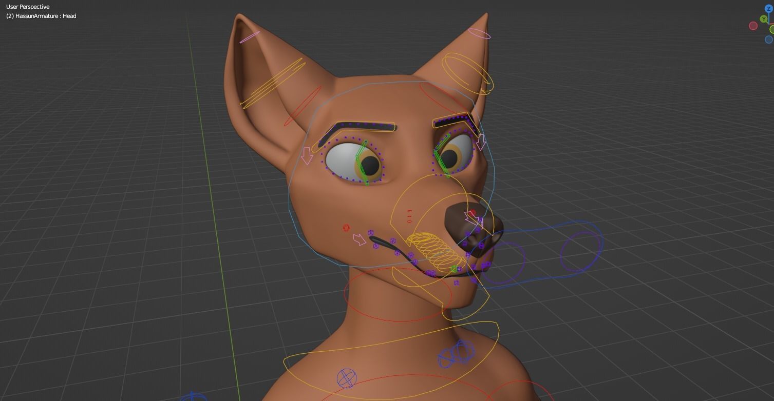 Hassun Anthro Fox 3D model_45