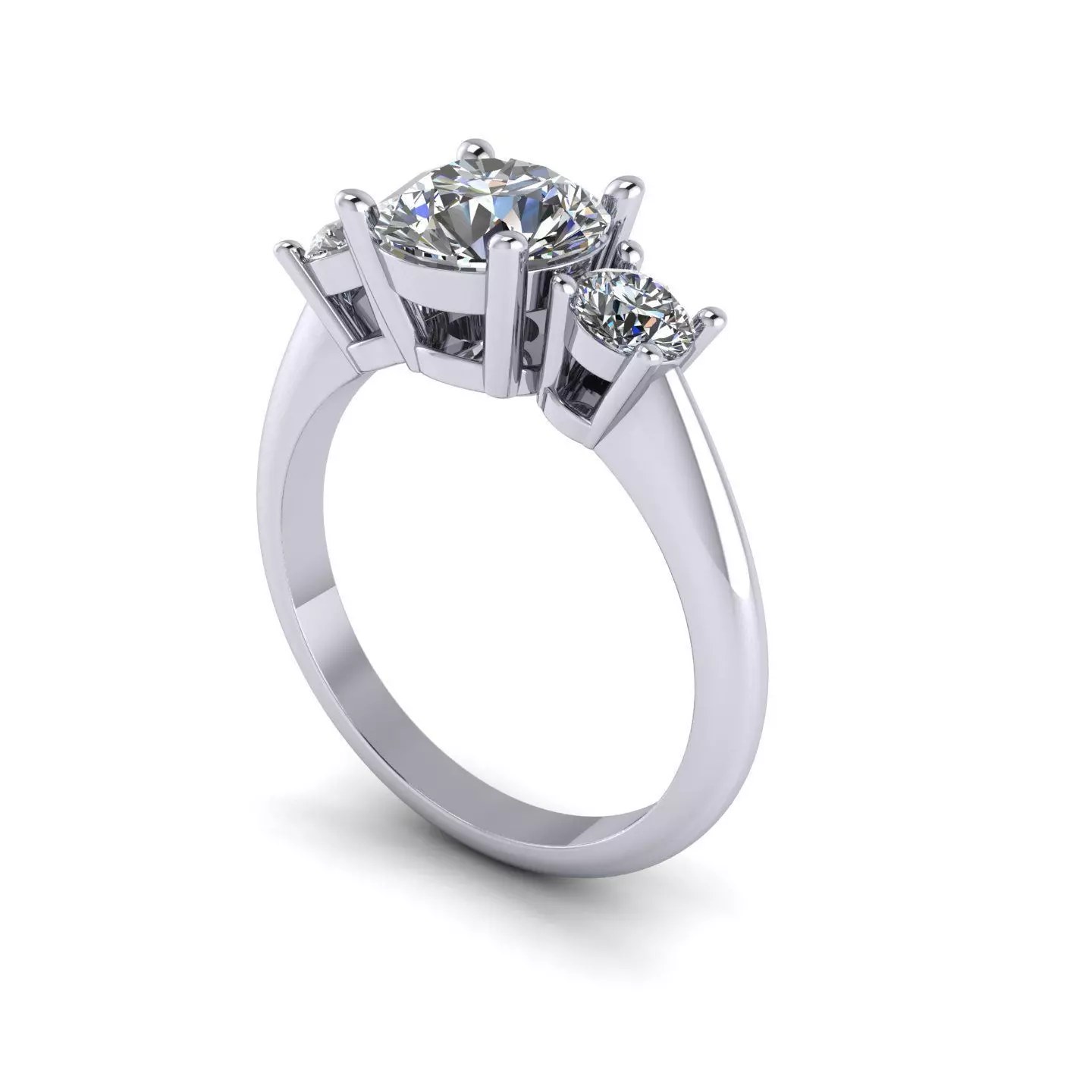 Fred Cassirer Three Stone Diamond Ring 3D print model