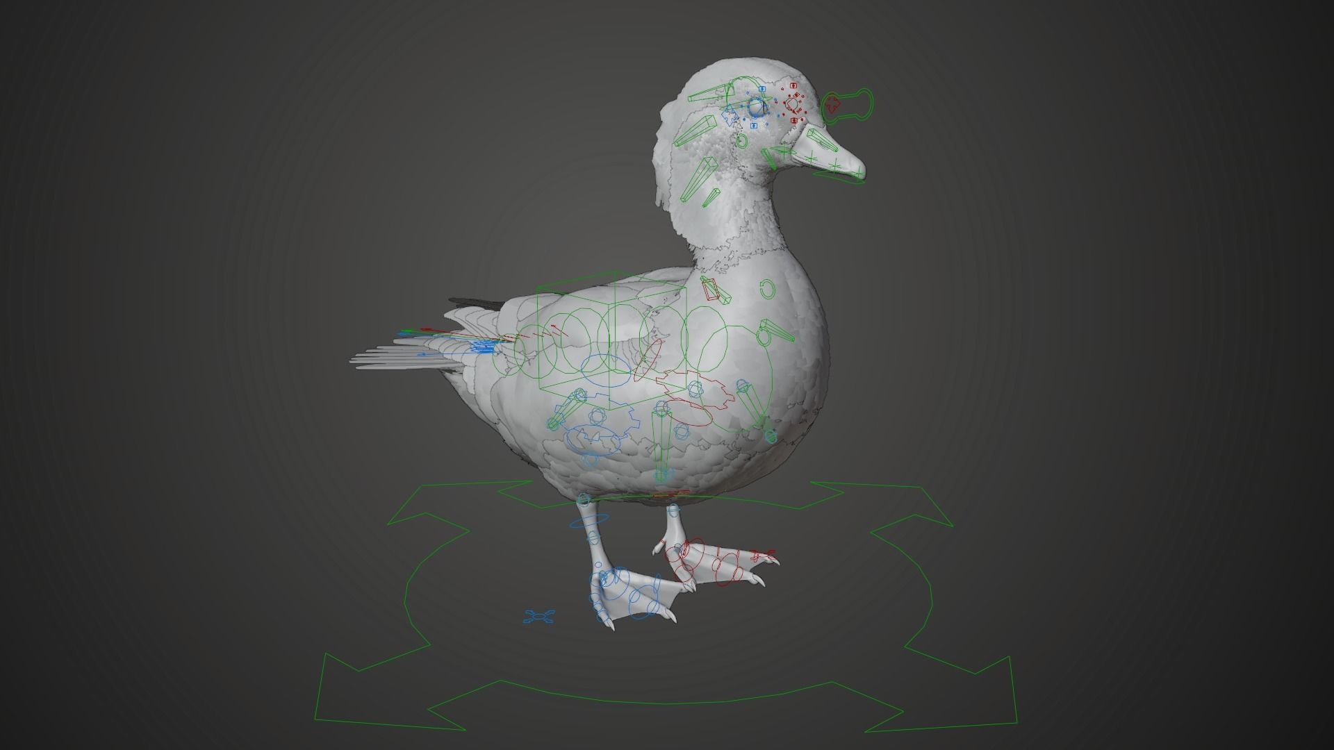 Mandarin Duck Female Animated VFX Grace 3D model_14