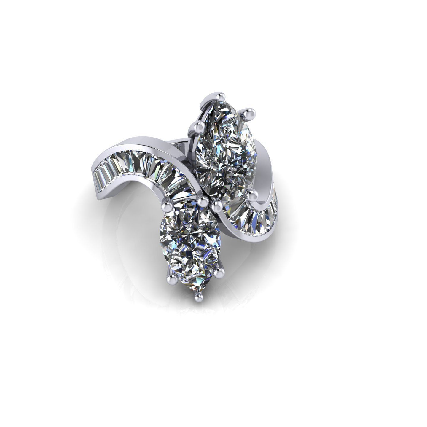 Hammes Pear Diamond Ring 3D print model_5
