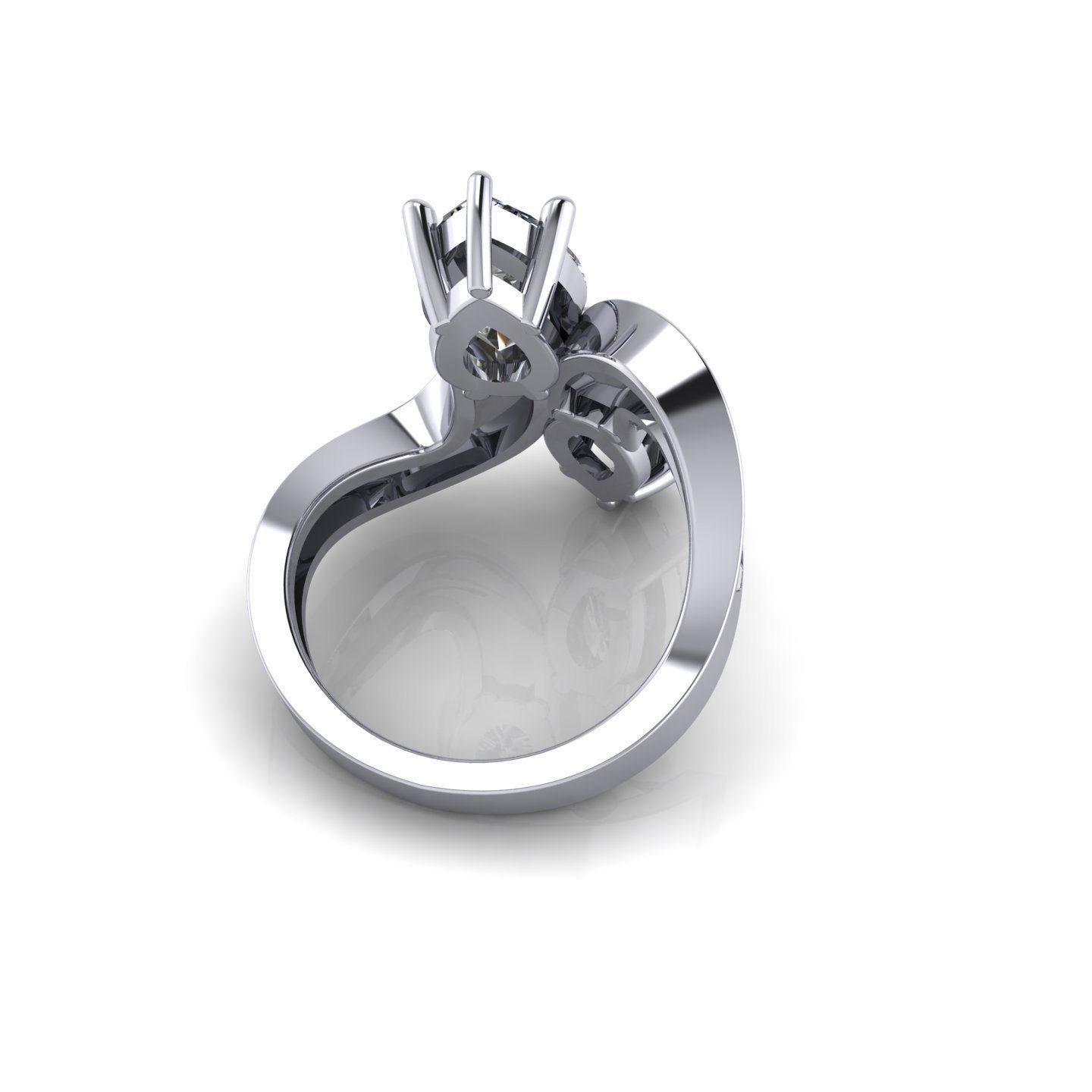 Hammes Pear Diamond Ring 3D print model_4