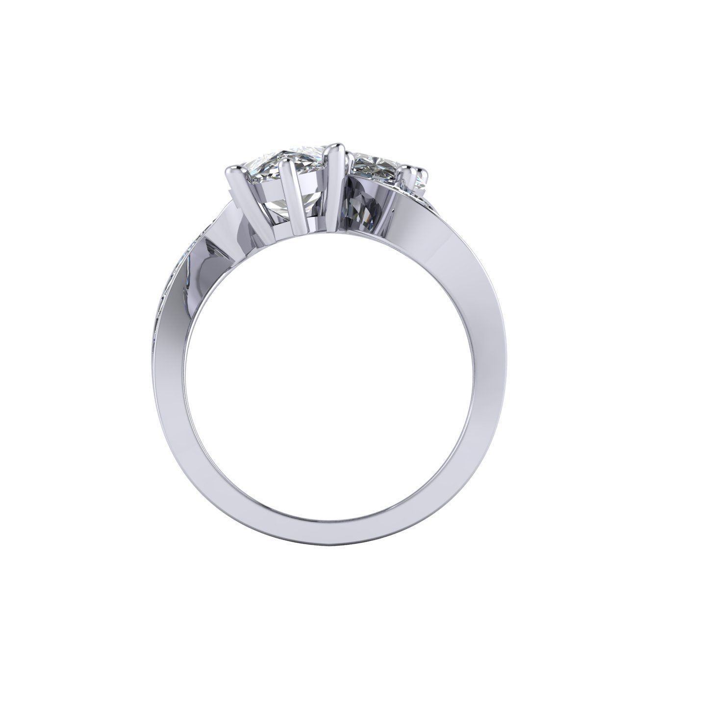 Hammes Pear Diamond Ring 3D print model_3