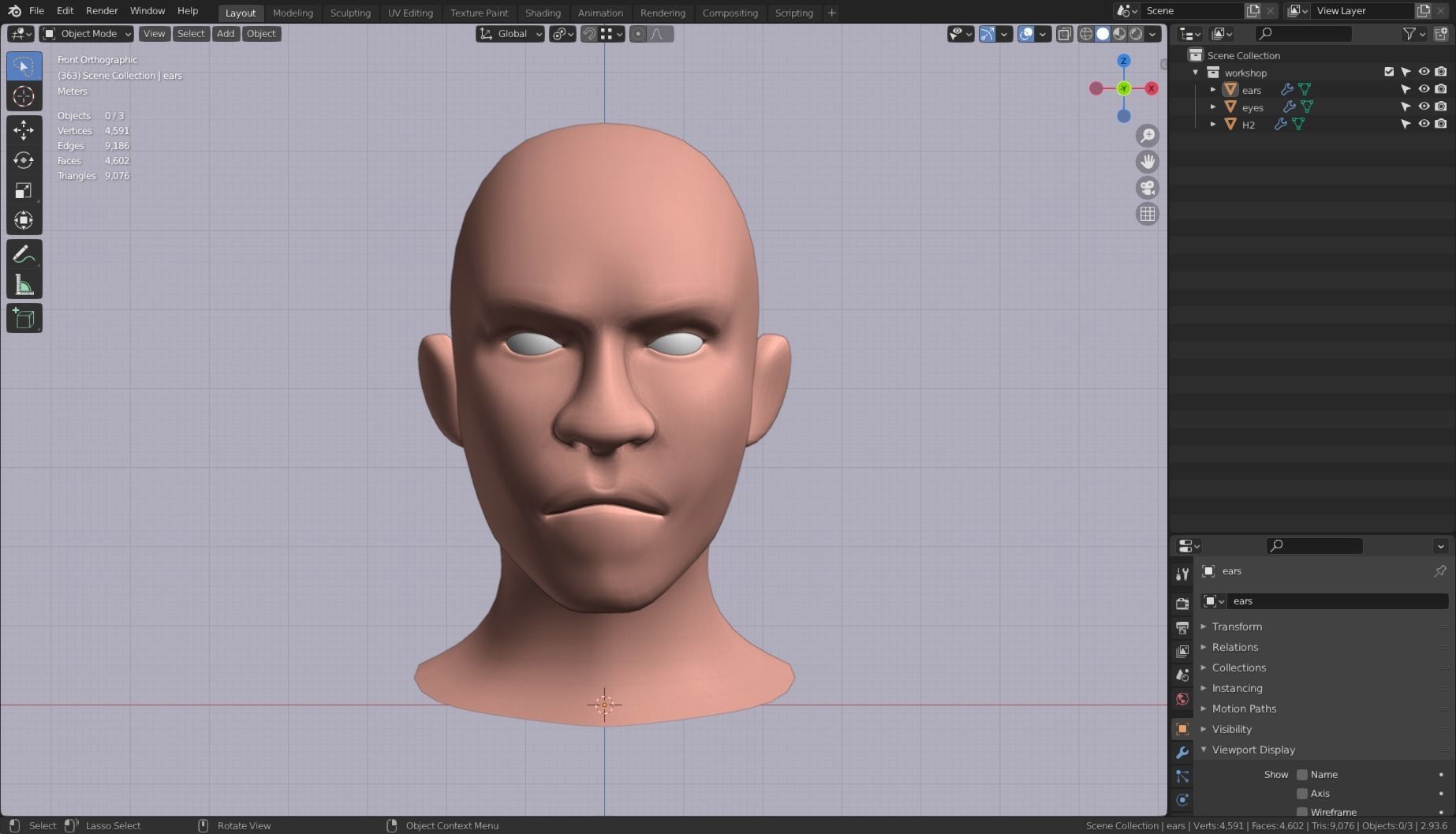 Base Head 02 Free low-poly 3D model_2