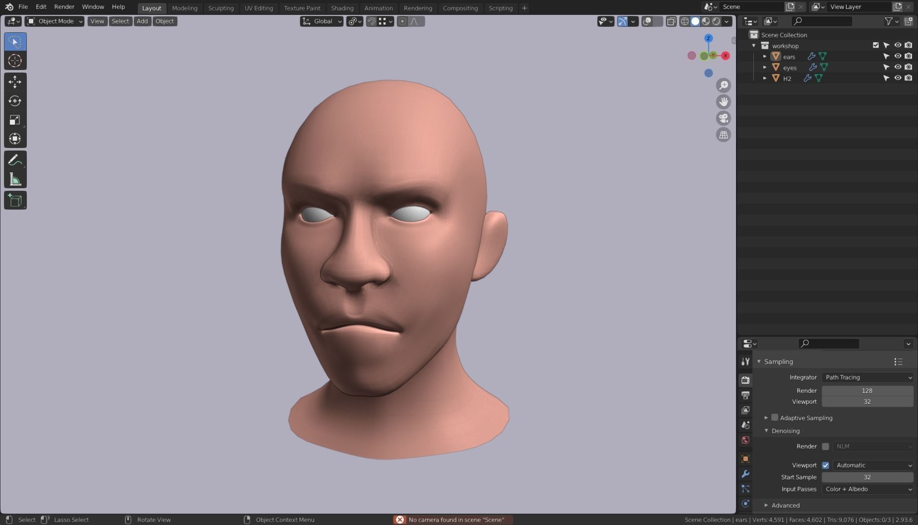 Base Head 02 Free low-poly 3D model_12