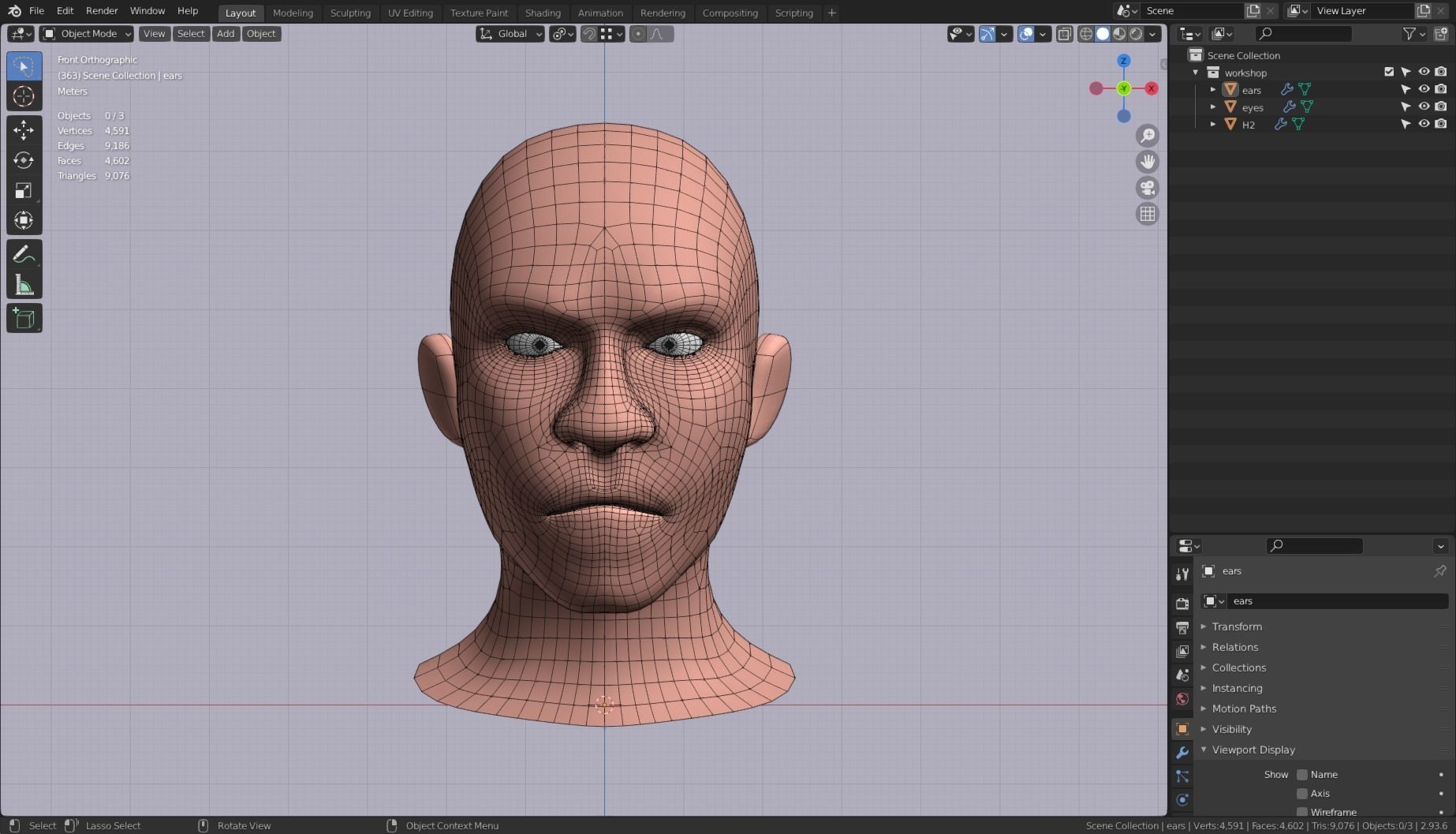 Base Head 02 Free low-poly 3D model_6