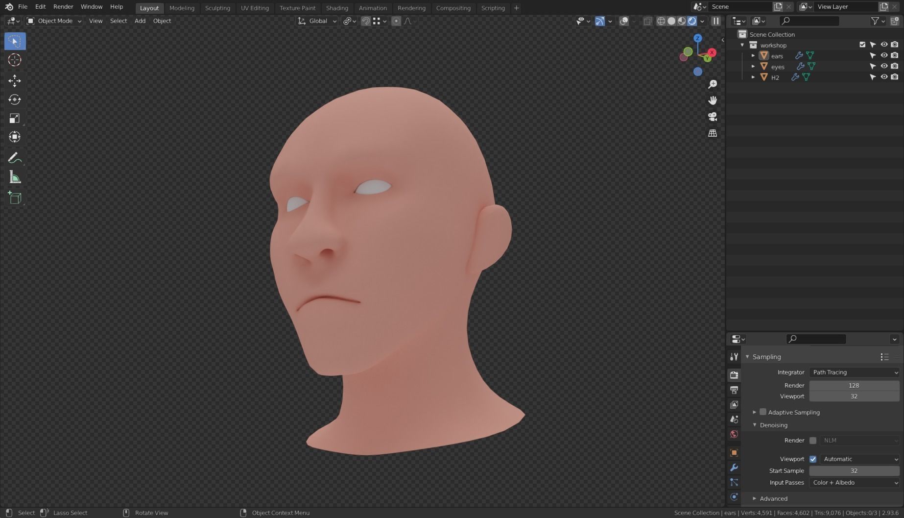 Base Head 02 Free low-poly 3D model_11