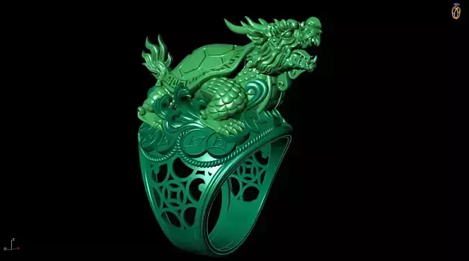 Dragon Turtle Ring 3D print model
