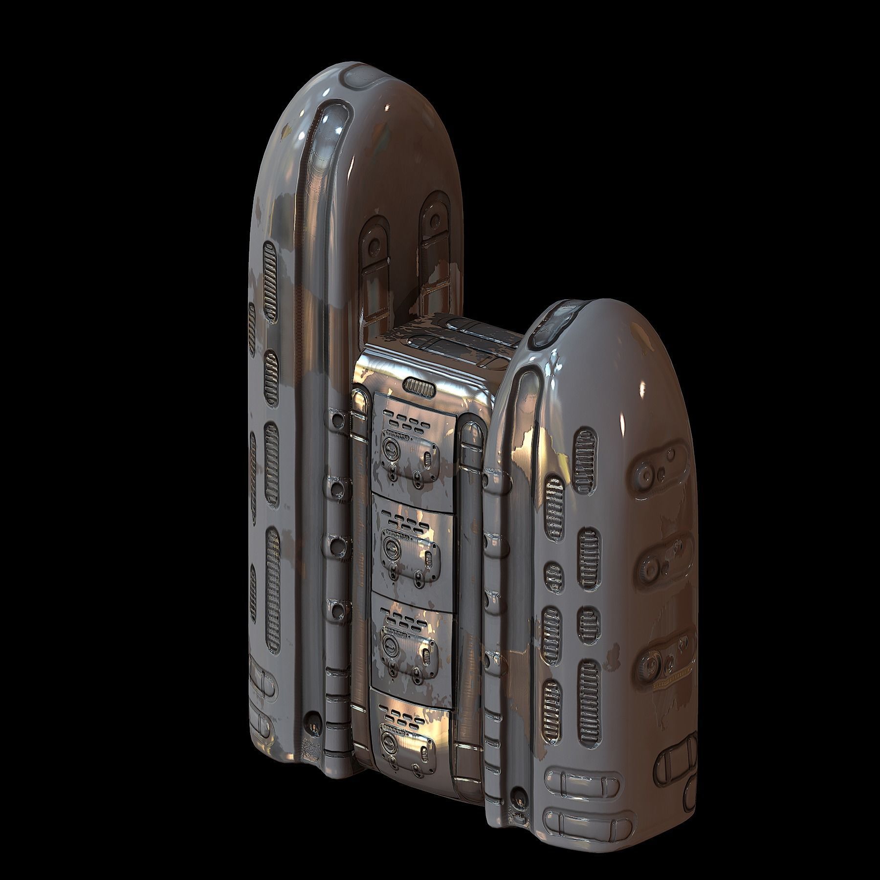 sci fi building 3d model scifi Low-poly Low-poly 3D model  Low-poly 3D model_3