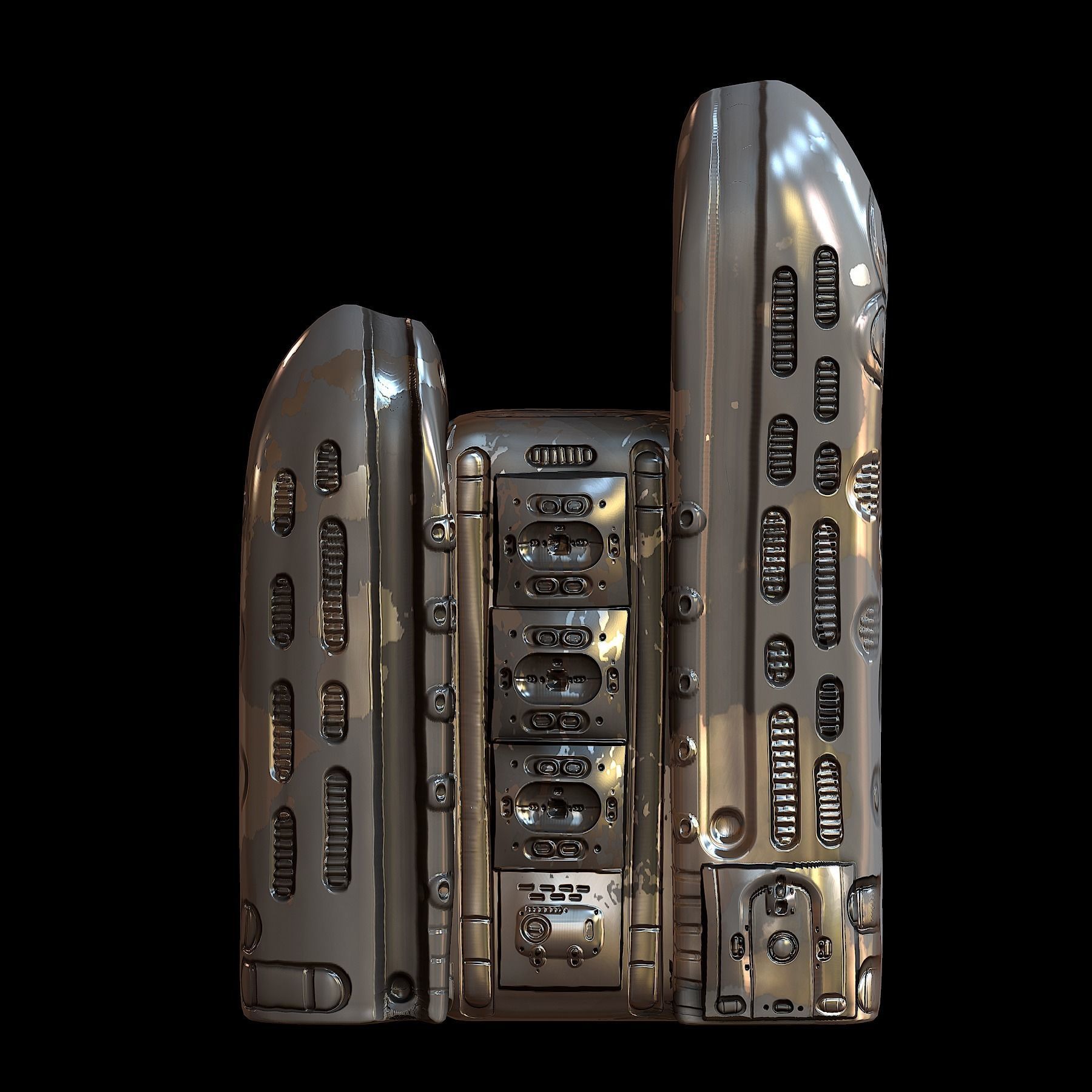 sci fi building 3d model scifi Low-poly Low-poly 3D model  Low-poly 3D model_4